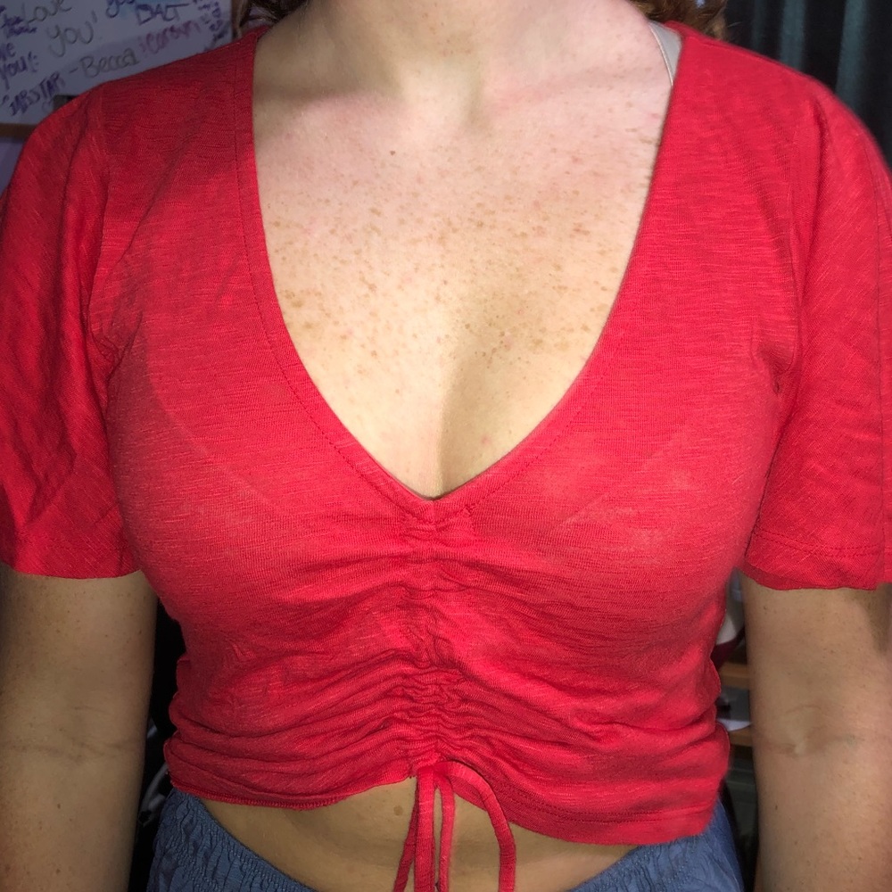 New with tag Express red adjustable shirt